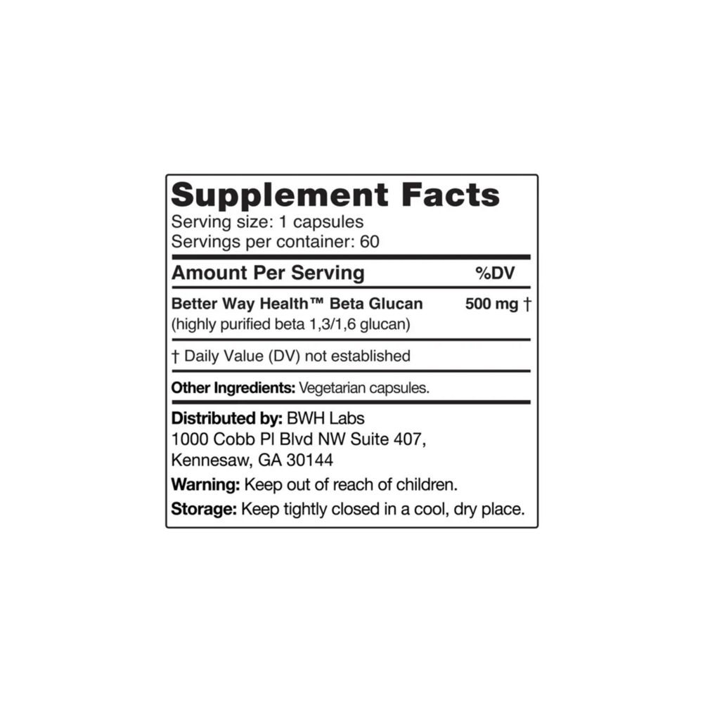 BWH Labs Beta Glucan 500mg
