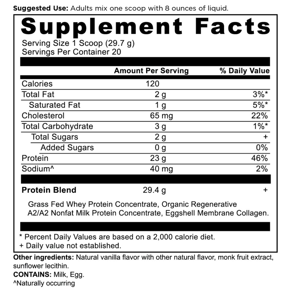 Ancient Nutrition Whey Protein Powder - Vanilla - GrassRoots Store