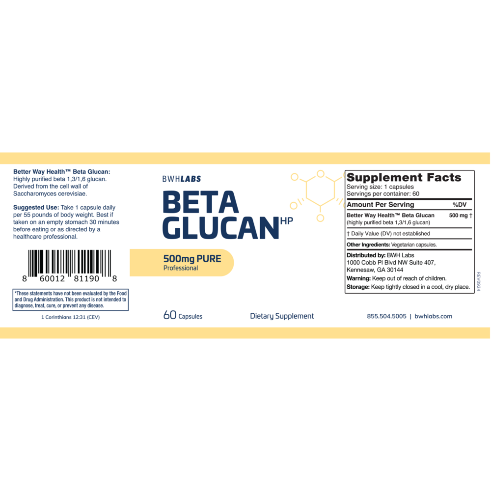 BWH Labs Beta Glucan 500mg