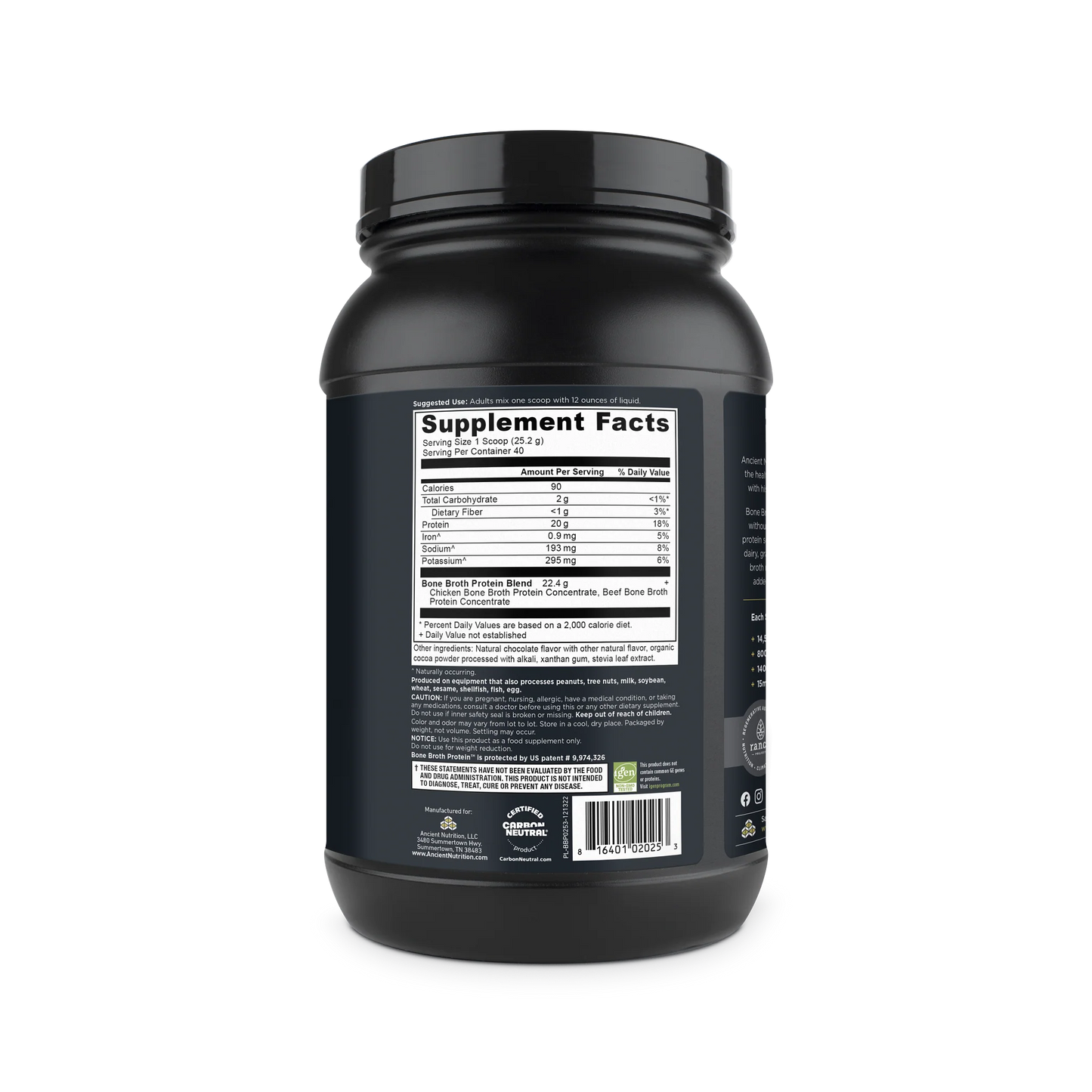 Bone Broth Protein Chocolate (40 Servings)