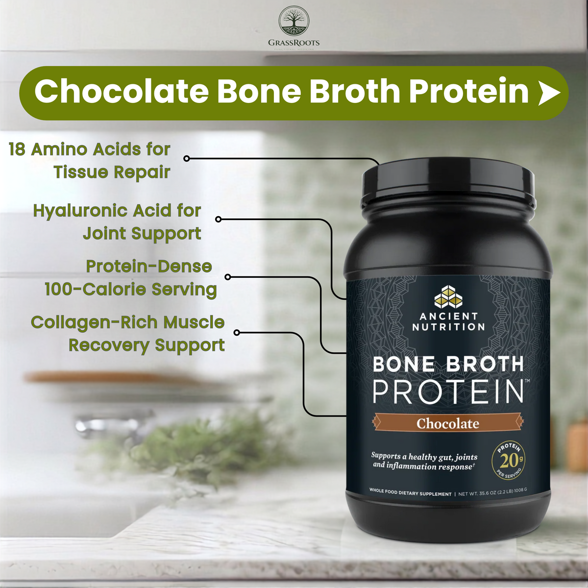 Bone Broth Protein Chocolate (40 Servings)
