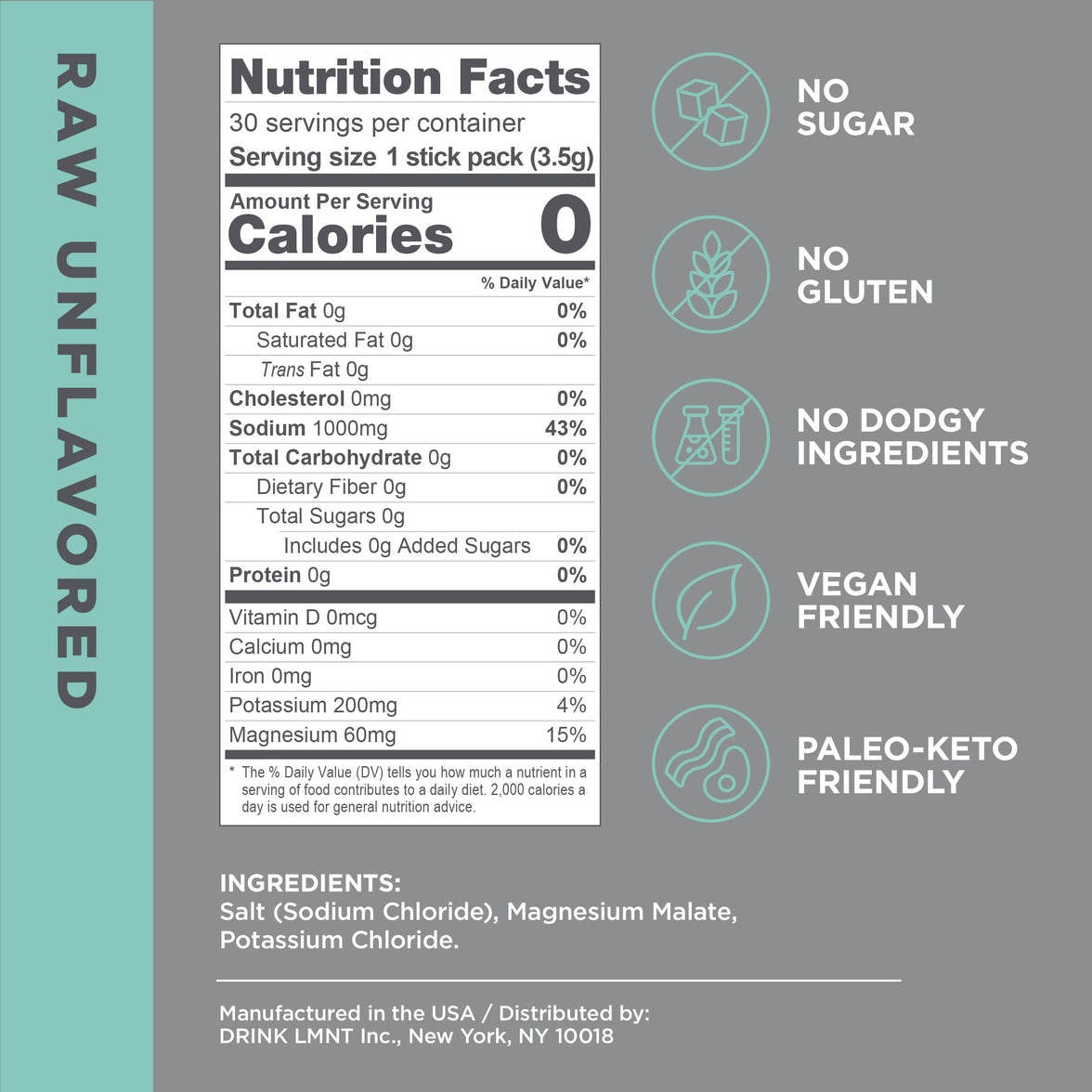 LMNT Raw Unflavored - GrassRoots Store