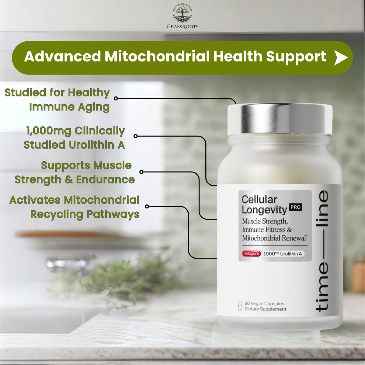 Cellular Longevity PRO, Mitopure (Urolithin A) 1000mg