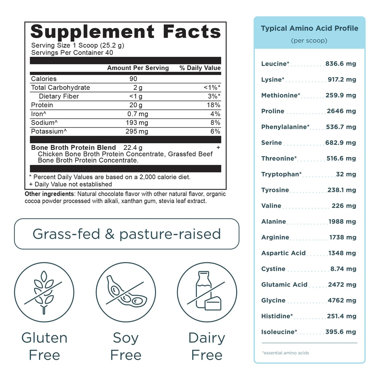 Bone Broth Protein Chocolate (40 Servings)