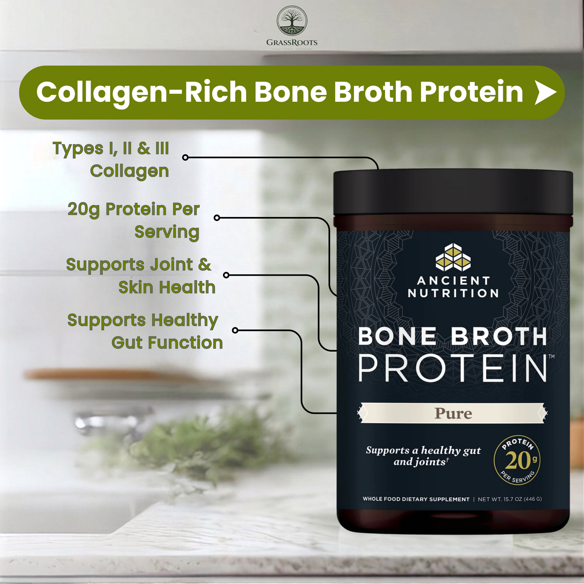 Bone Broth Protein Pure (40 Servings)