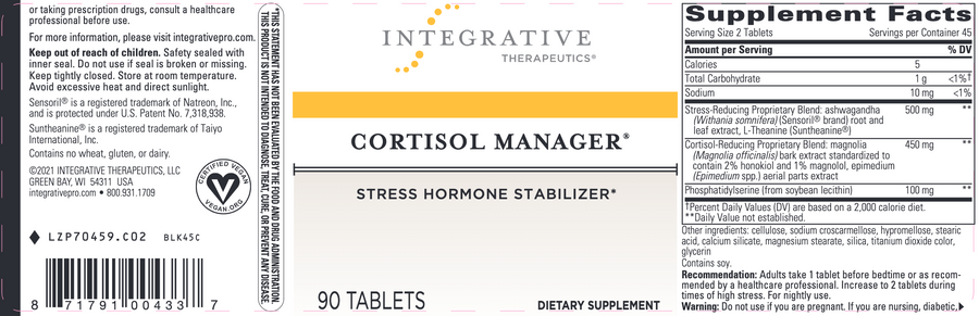 Cortisol Manager Integrative Therapeutics – GrassRoots Store